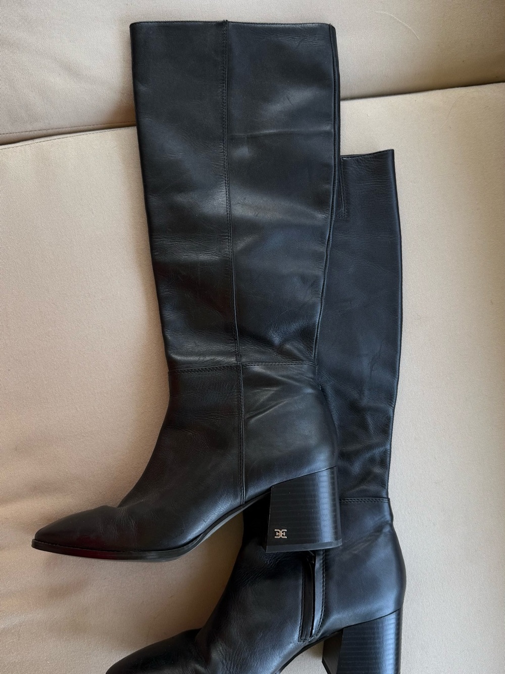 Sam Edelman Black Leather - Knee High Heel Boots